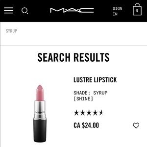 Mac cosmetics lipstick in Syrup